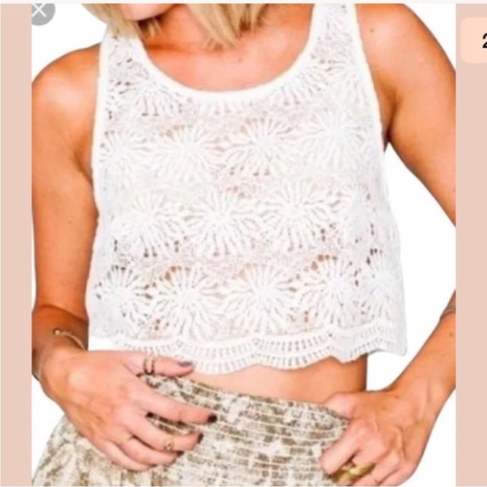 Show Me Your MuMu Crochet Crop Tank